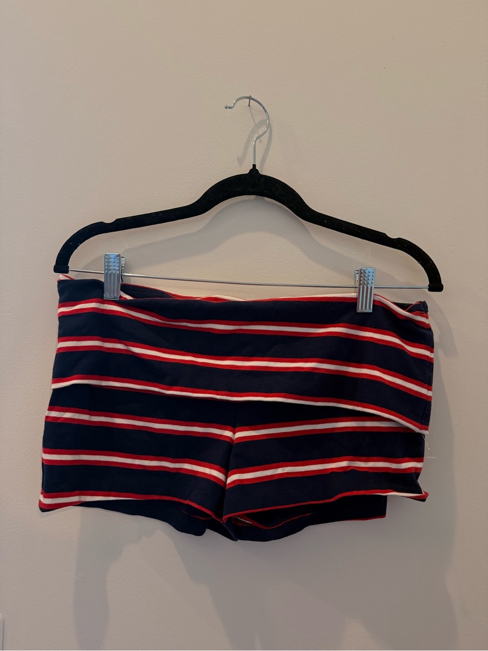 Striped Navy & Red Women’s Stretch Shorts